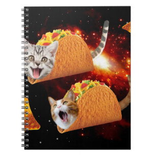 Cats inside space tacos notebook