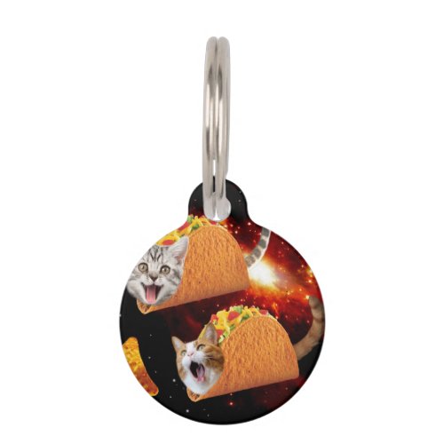 Cats inside space tacos pet ID tag