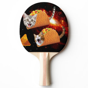 Cats inside space tacos ping pong paddle