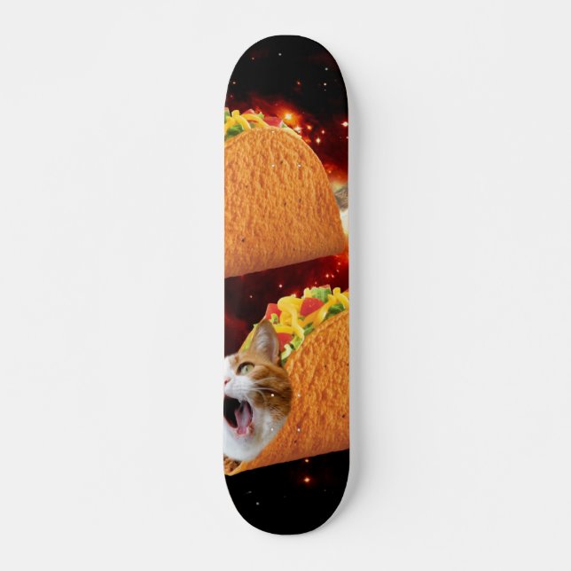 Cats inside space tacos skateboard (Front)