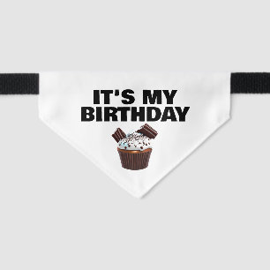 Cats "it's my birthday" cupcake celebration small pet bandana collar