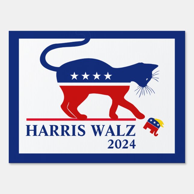 Cats Kamala Harris Yard Sign Funny Trump 2024 (Front)