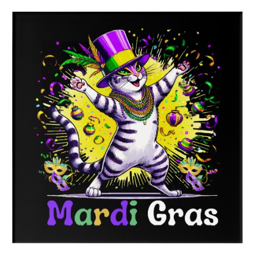 Cats Kitten Kitty Mardi Gras Festival Party Acrylic Print