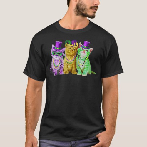Cats Kitten Kitty Mardi Gras Festival Party Cat Lo T_Shirt