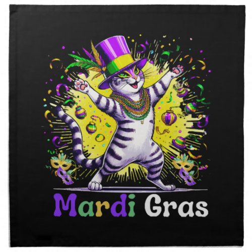 Cats Kitten Kitty Mardi Gras Festival Party Cloth Napkin