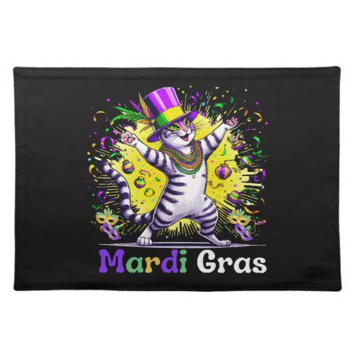 Cats Kitten Kitty Mardi Gras Festival Party Cloth Placemat