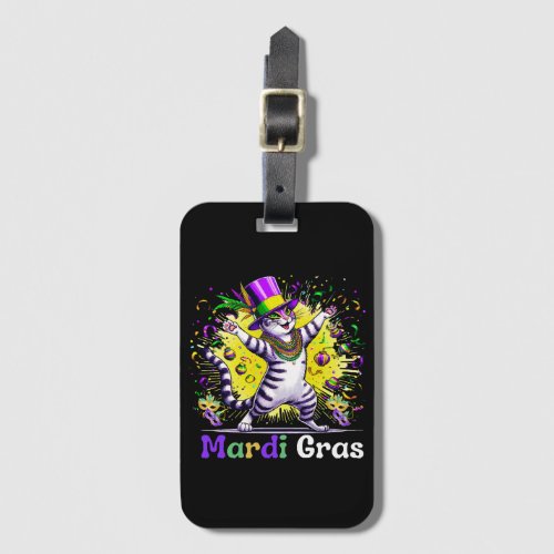 Cats Kitten Kitty Mardi Gras Festival Party Luggage Tag