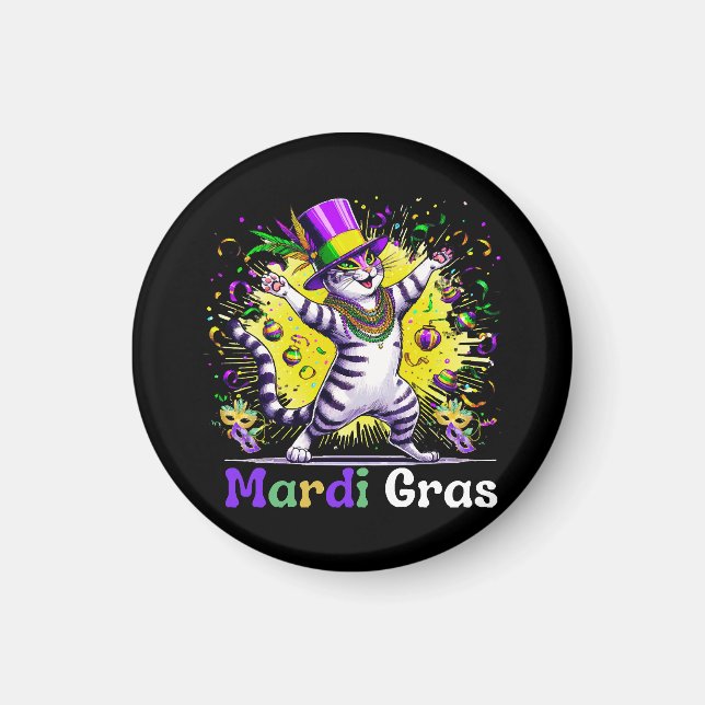Cats Kitten Kitty Mardi Gras Festival Party Magnet (Front)