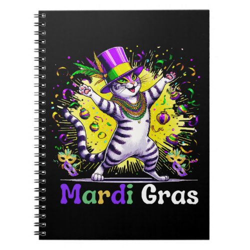 Cats Kitten Kitty Mardi Gras Festival Party Notebook
