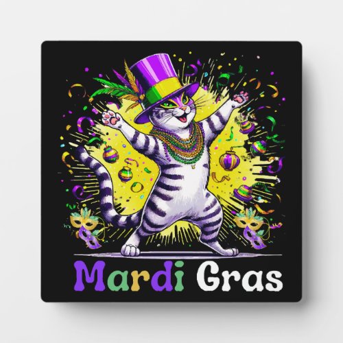 Cats Kitten Kitty Mardi Gras Festival Party Plaque