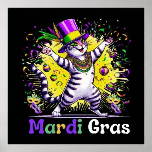 Cats Kitten Kitty Mardi Gras Festival Party Poster