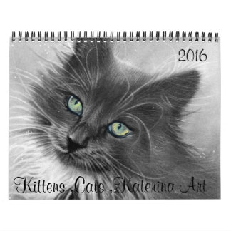 Cats , Kittens ,2016 Calendar KaterinaArt
