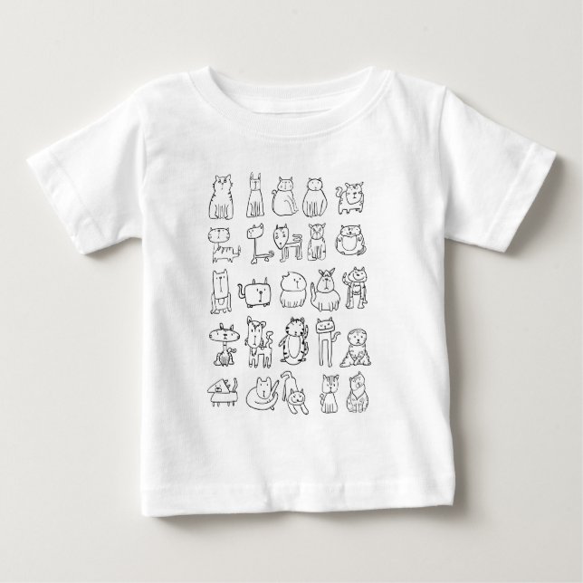 Cats Kittens And Cat Doodles Baby T-Shirt (Front)