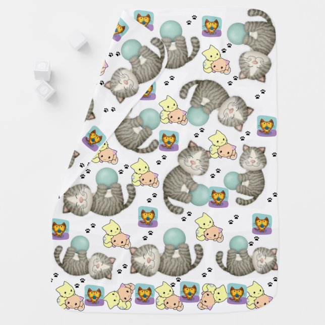 Cats Kittens Meow Baby Blanket (In Situ)