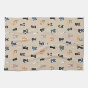 Cats & Knives Kitchen Towels