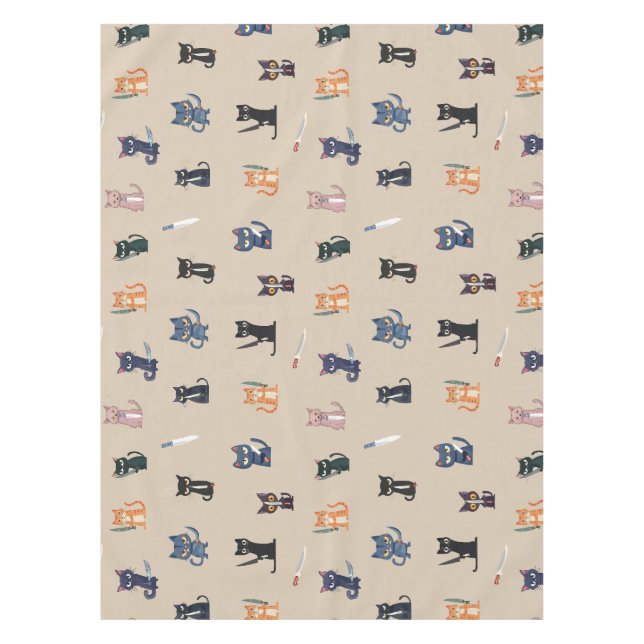 Cats & Knives Tablecloth (Front)