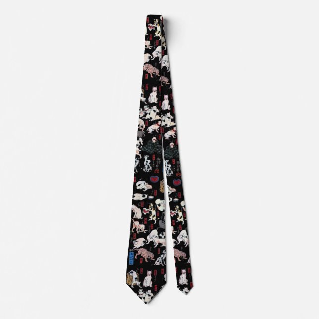 Cats, Kuniyoshi, Ukiyo-e Neck Tie (Front)