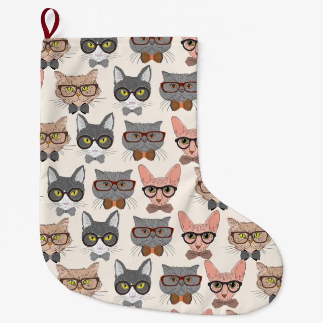 Cats Large Christmas Stocking (Front)