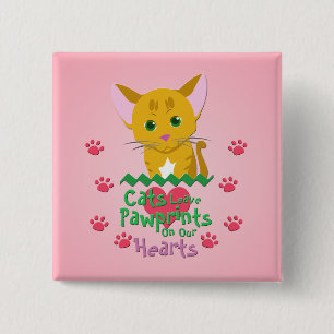 Cats Leave Pawprints Button