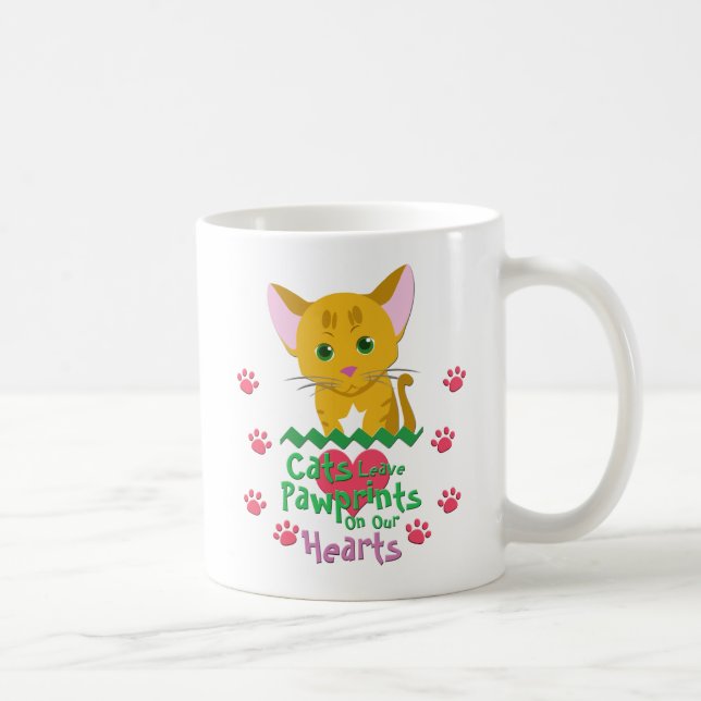 Cats Leave Pawprints Coffee Mug (Right)