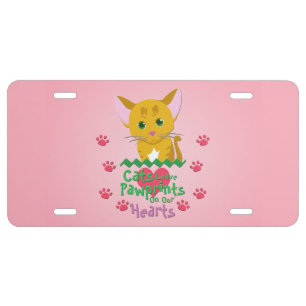 Cats Leave Pawprints License Plate