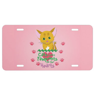 Cats Leave Pawprints License Plate