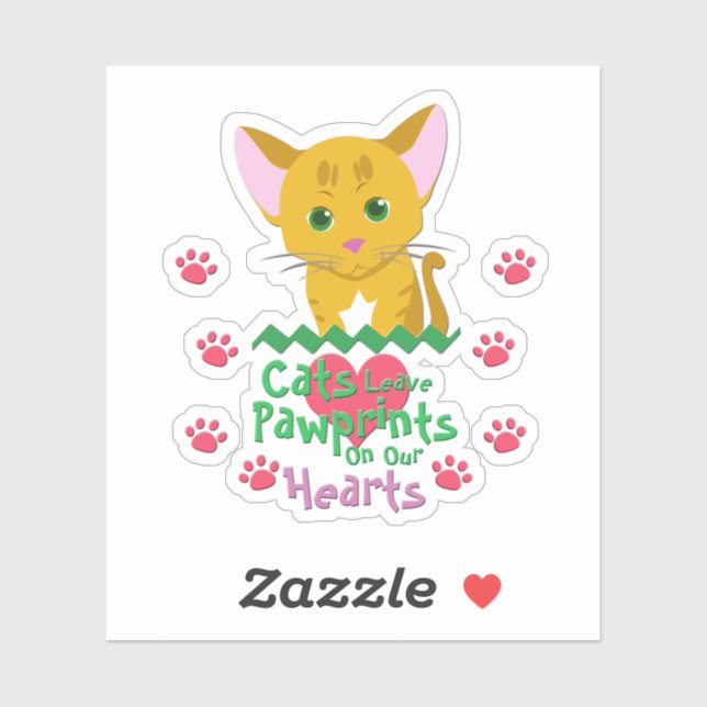 Cats Leave Pawprints Sticker (Sheet)