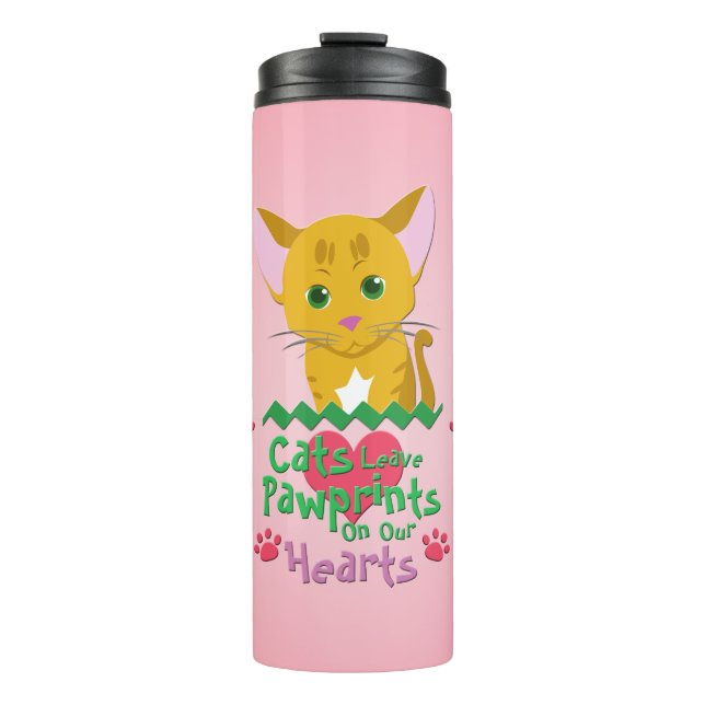 Cats Leave Pawprints Thermal Tumbler (Front)