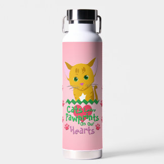 Cats Leave Pawprints Water Bottle