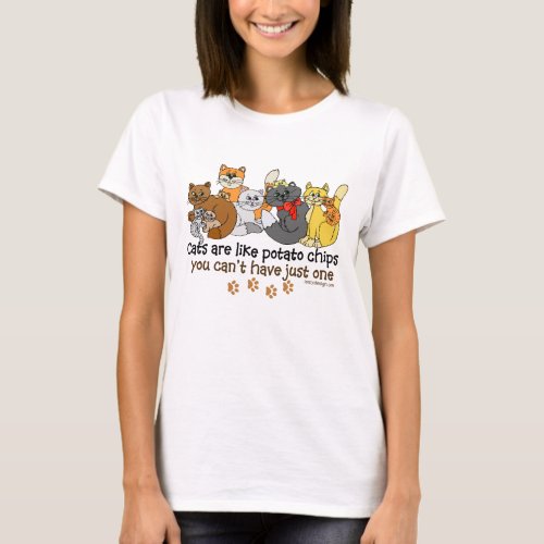 Cats like potato chips Humor T_Shirt
