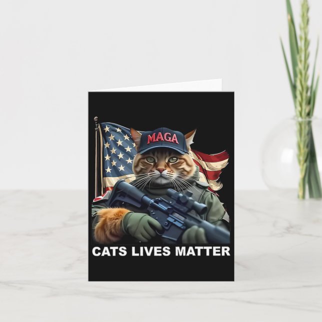 Cats Lives Problem Funny Trump 2024 Cat  Card (Front)