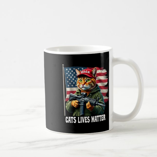 Cats Lives Problem Funny Trump 2024 Cat Voting Tru Coffee Mug (Right)