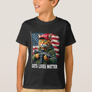 Cats Lives Problem Funny Trump 2024 Cat Voting Tru T-Shirt