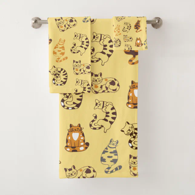 Cats Lounging Bath Towel Set Zazzle