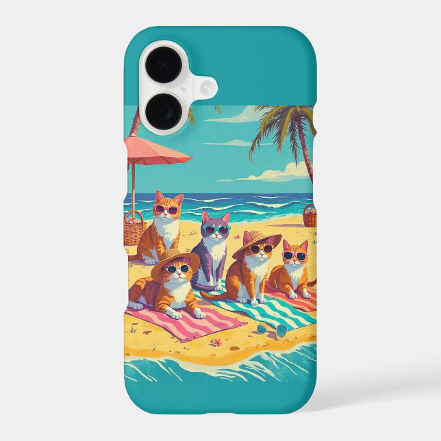 Cats Lounging on the Beach iPhone Case (Back)
