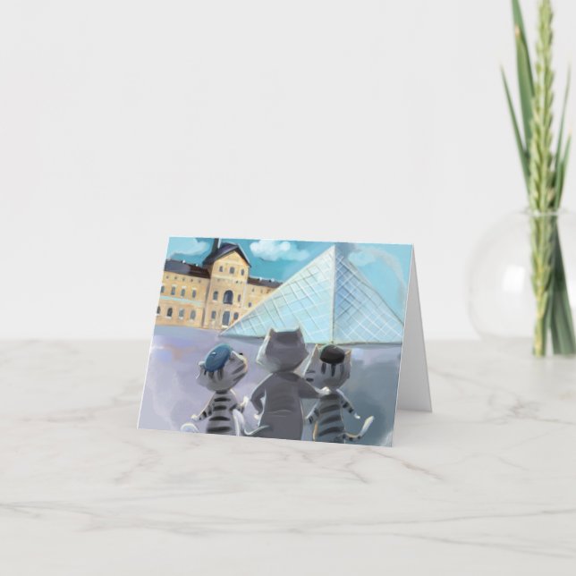 Cats Louvre Paris - Blank Card (Front)