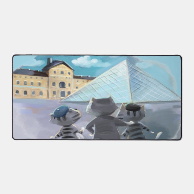 Cats Louvre Paris - Desk Mat (Front)