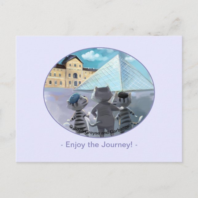 Cats Louvre Paris - Enjoy Post Card (Front)