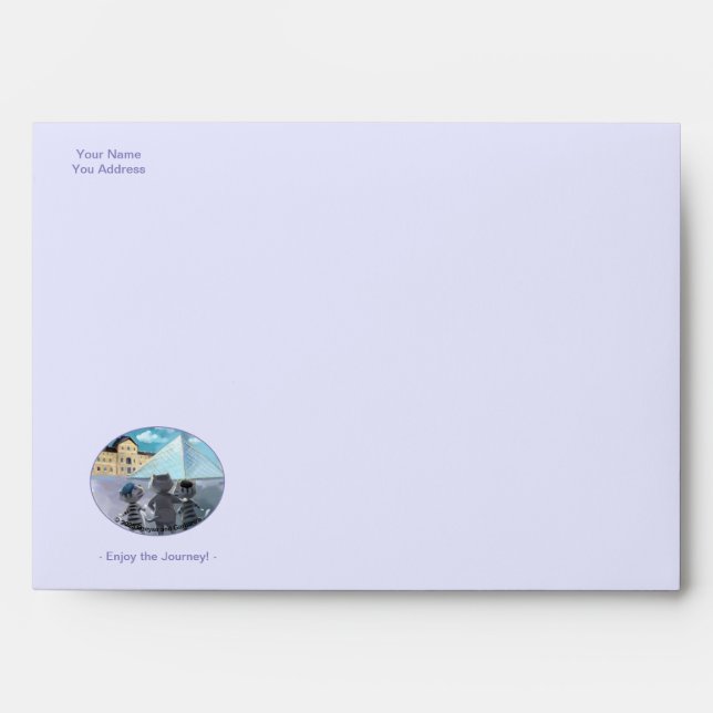 Cats Louvre Paris - Enjoy Purple Envelope (Front)
