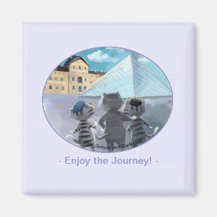 Cats Louvre Paris - Enjoy Square Magnet 2"
