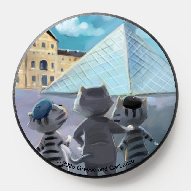 Cats Louvre Paris - Phone Grip (Black or White) (Popsocket)