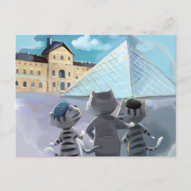 Cats Louvre Paris - Postcard (Front)