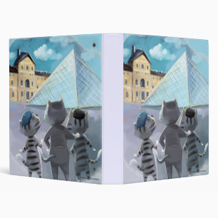 Cats Louvre Paris - Scrapbook/Album  3 Ring Binder
