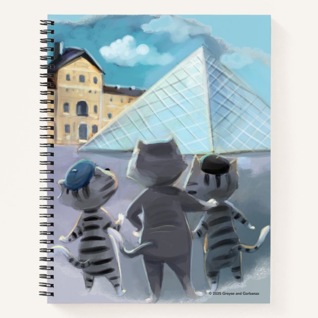 Cats Louvre Paris - Spiral Notebook (Front)