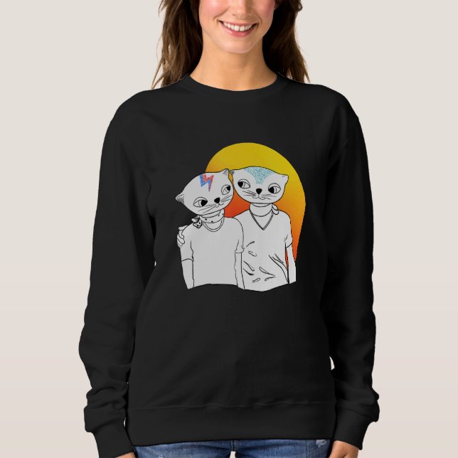 Cats Love Cat Love For Cats Cat Addict Sweatshirt (Front)