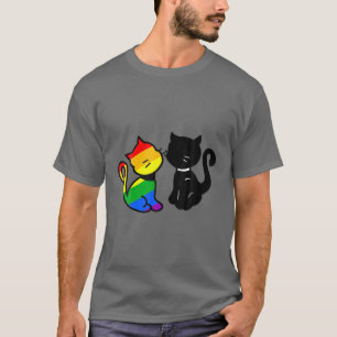 Cats Love Lgbt Rainbow Gay Kittens Colorful Pride T-Shirt