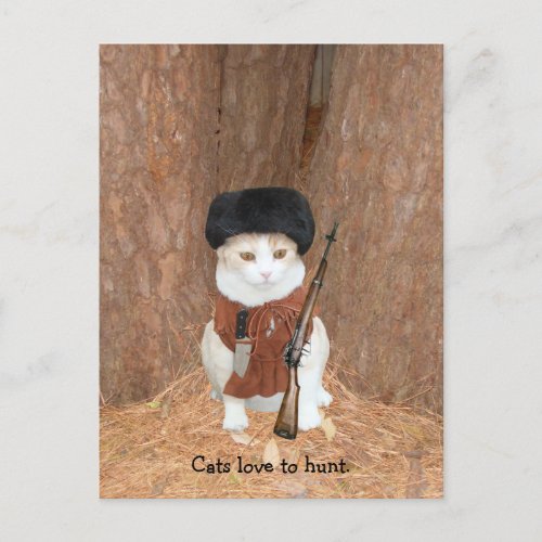Cats love to hunt postcard