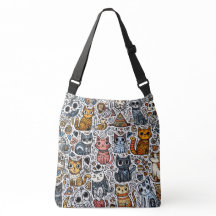 Cats Lover Doodle Cross-body bag