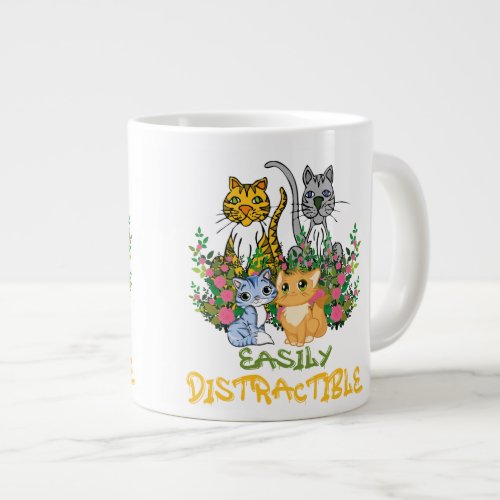 Cats Lover Funny Colorful   Giant Coffee Mug