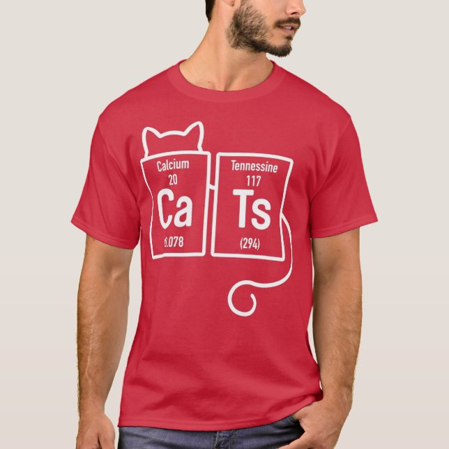 CATS  Lover Periodic Table Elements Funny T-Shirt (Front)